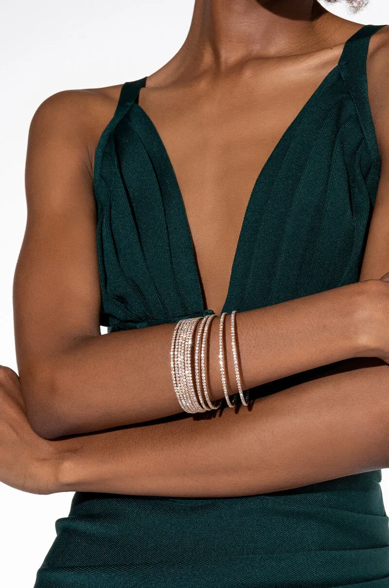 10 RHINESTONE MEMORY WIRE BANGLE