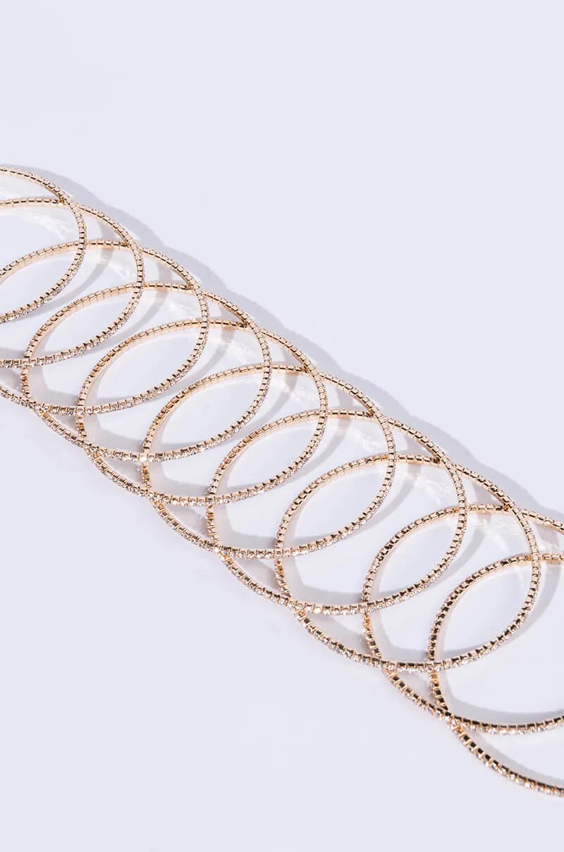 10 RHINESTONE MEMORY WIRE BANGLE