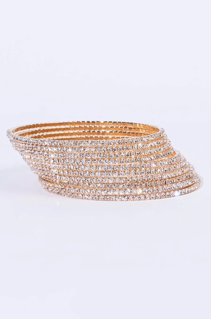 10 RHINESTONE MEMORY WIRE BANGLE