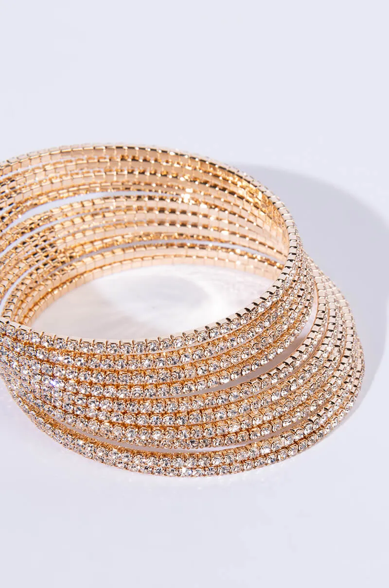 10 RHINESTONE MEMORY WIRE BANGLE