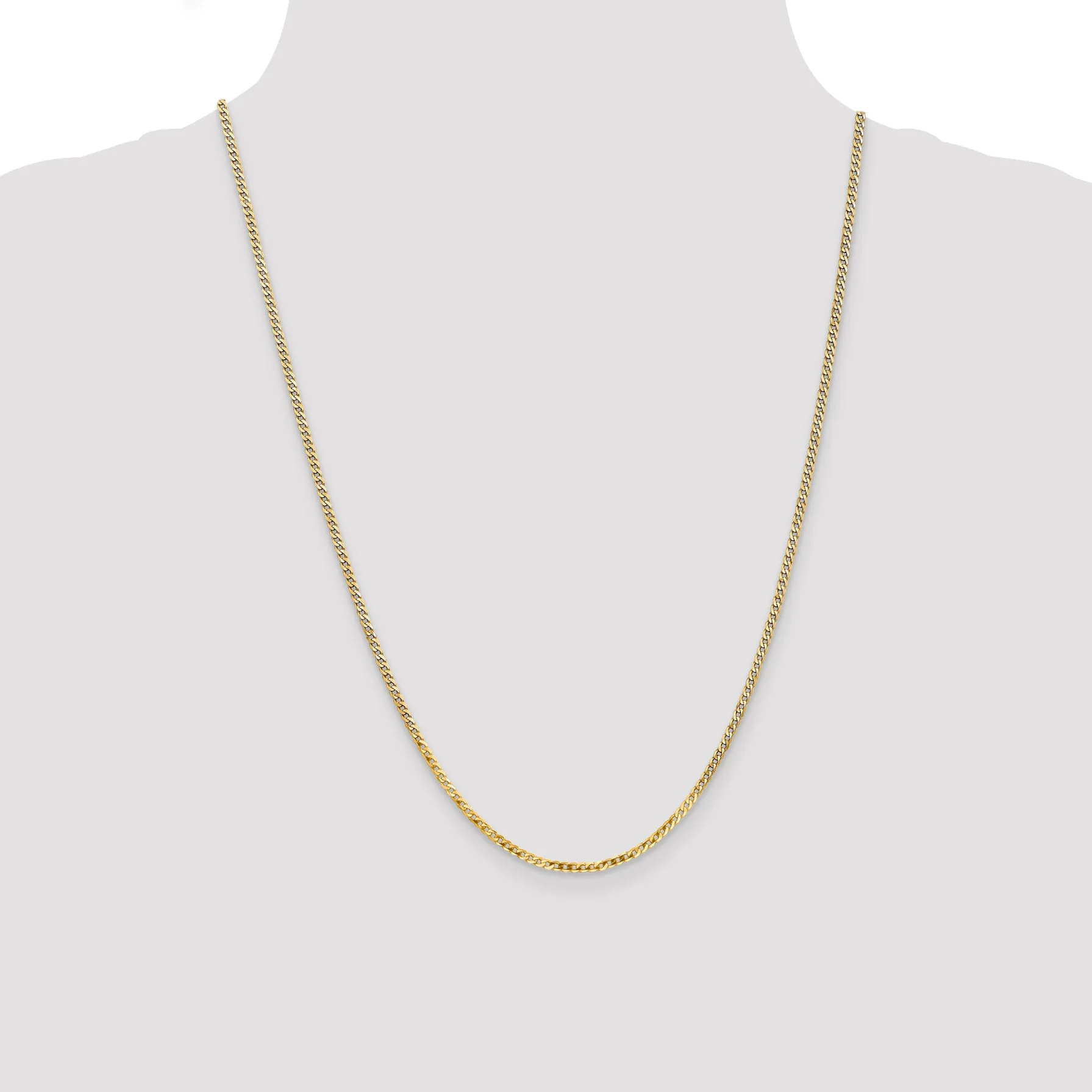 10k 2.2mm Flat Beveled Curb Chain