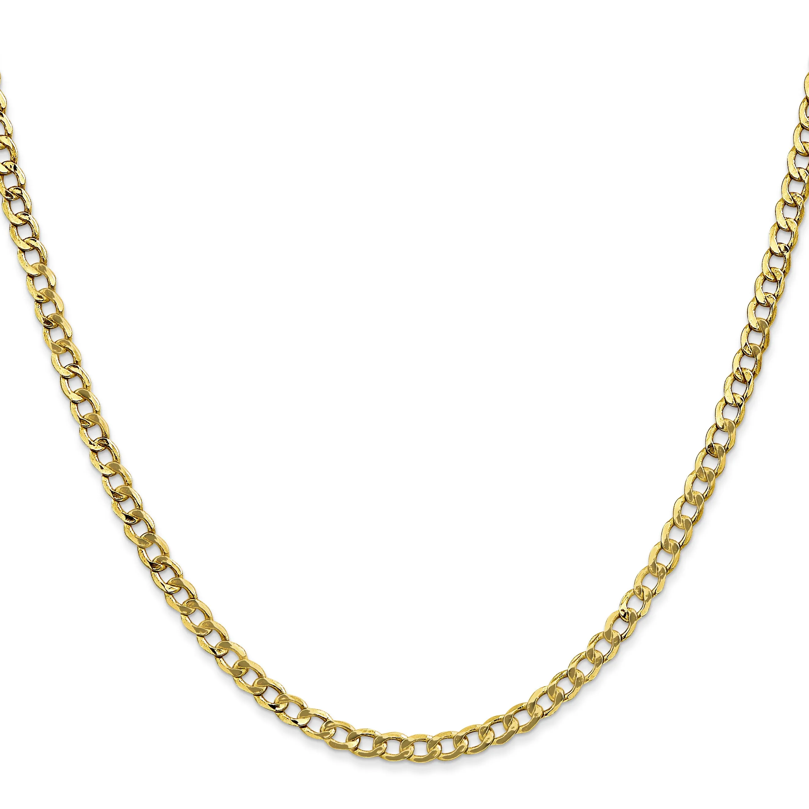 10k 3.35mm Semi-Solid Curb Link Chain