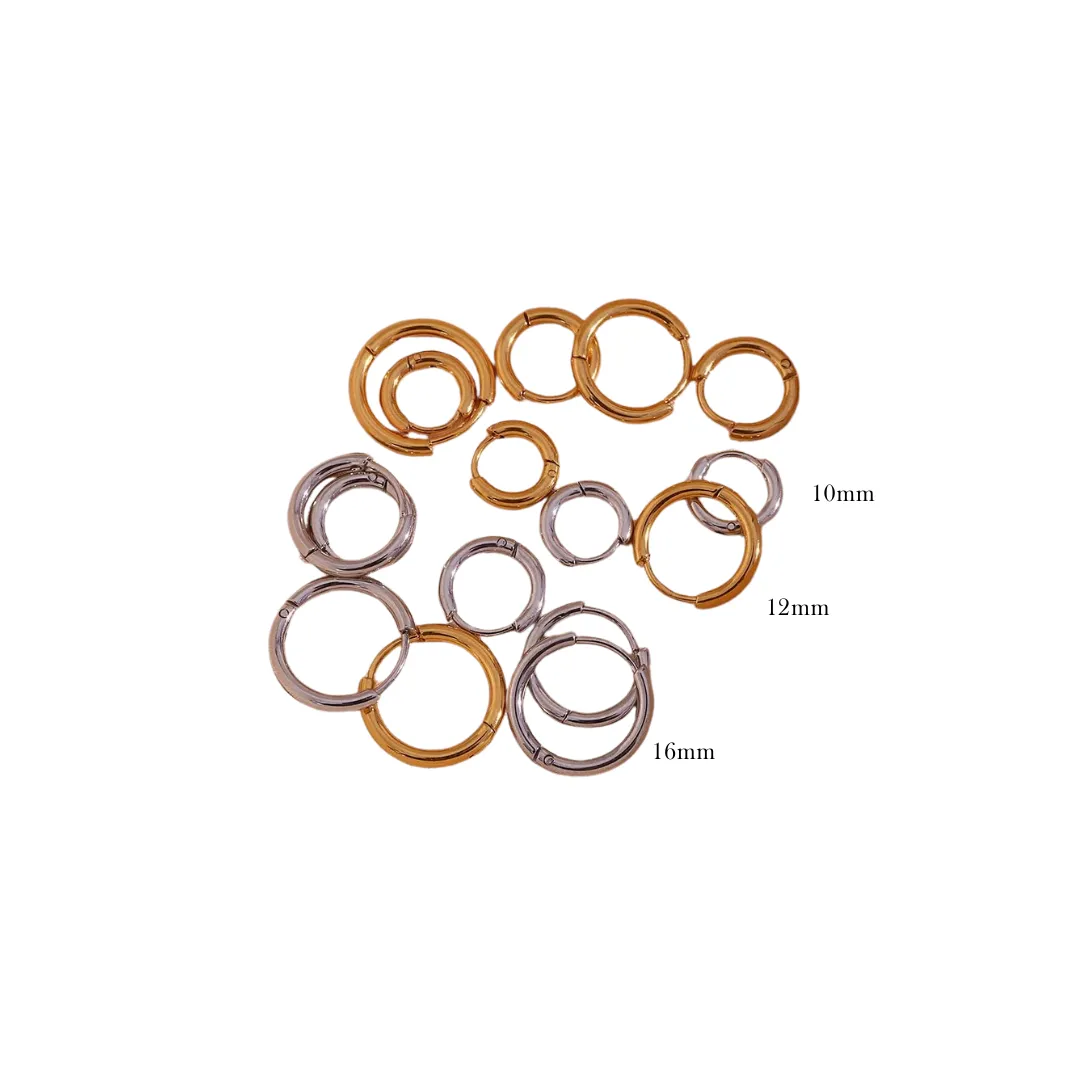 10mm Petite Essence Huggies - Gold/Silver