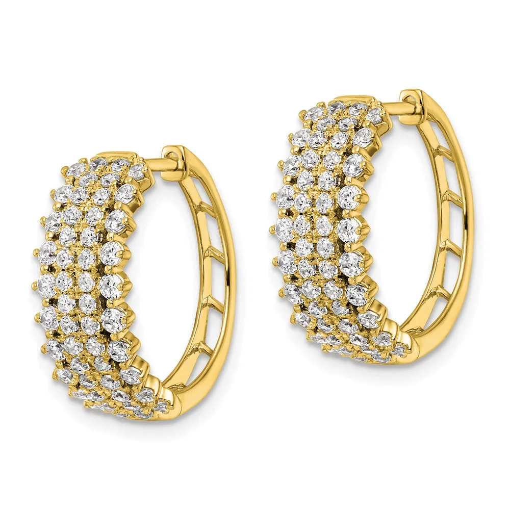 14k Gold 1 1/2 ct Lab Grown Diamond Hinged Hoop Earrings VS Clarity, G-H Color