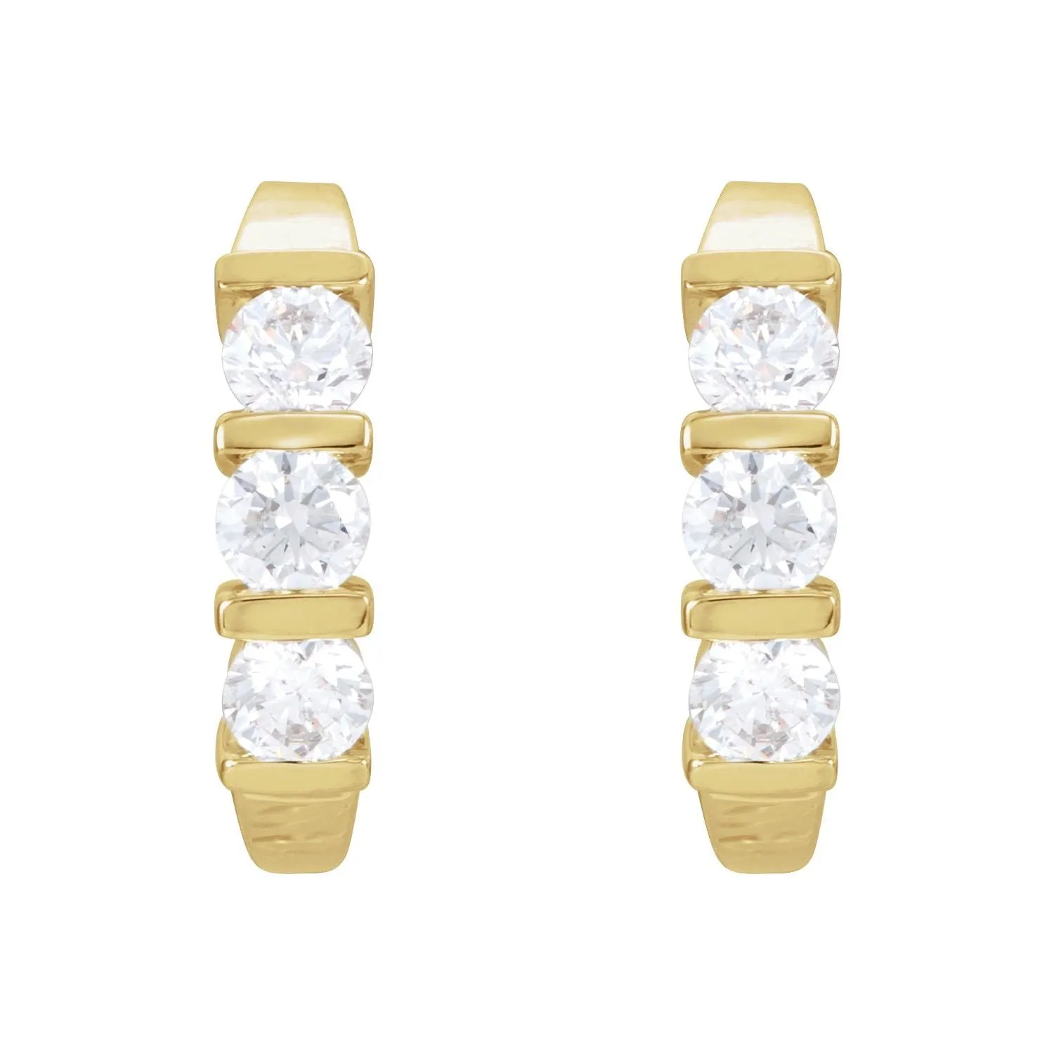 14K Gold 1 3/8ct Lab-Grown Diamond Earrings Clarity SI, Color G-H