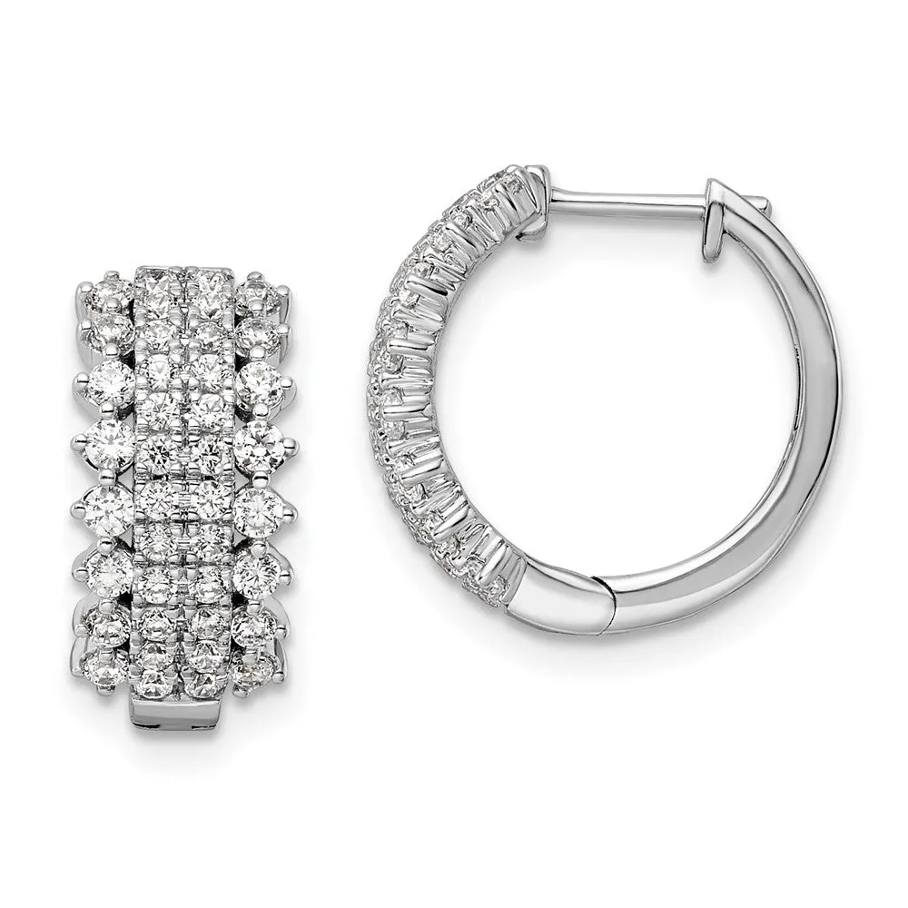 14k Gold 1 ct Lab Grown Diamond Hinged Hoop Earrings VS Clarity, G-H Color