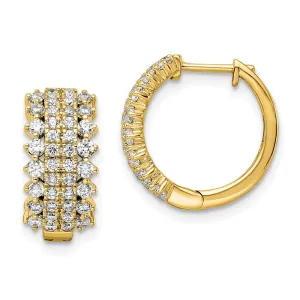 14k Gold 1 ct Lab Grown Diamond Hinged Hoop Earrings VS Clarity, G-H Color