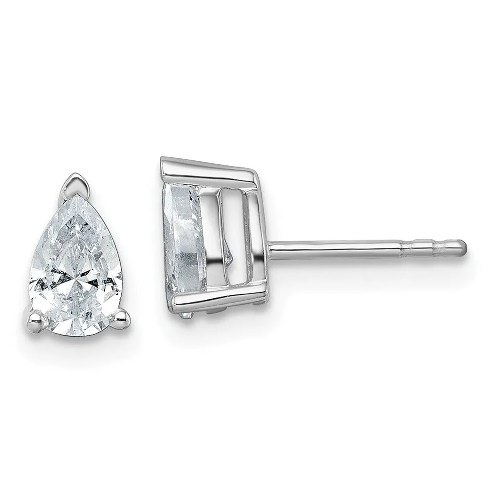 14k Gold 1 ct Pear Lab Grown Diamond Stud Earrings VS Clarity, G-H Color