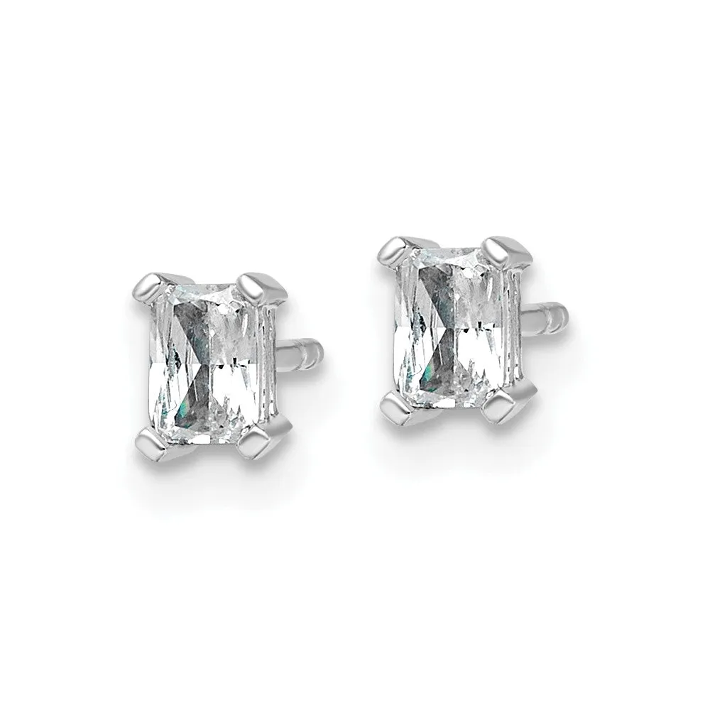 14k Gold 1/2 ct Radiant Lab Grown Diamond Stud Earrings VS Clarity, D-E Color