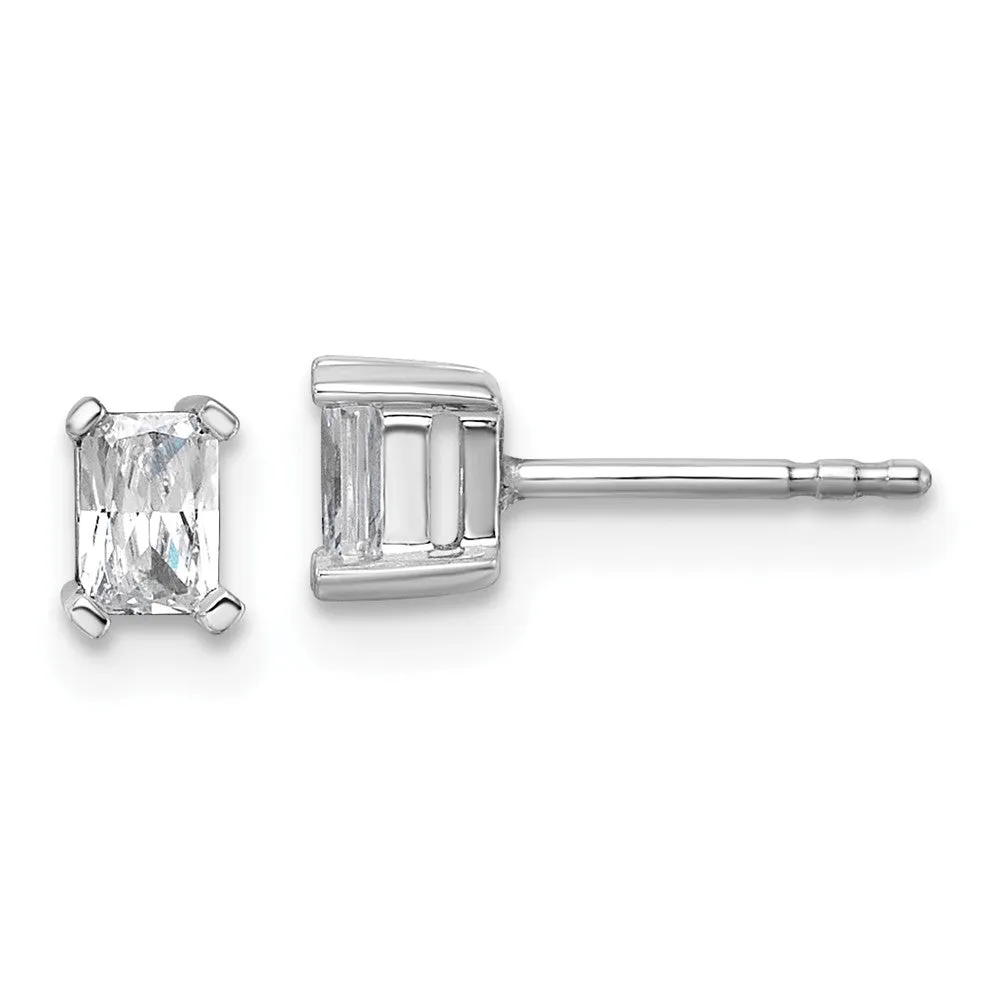 14k Gold 1/2 ct Radiant Lab Grown Diamond Stud Earrings VS Clarity, D-E Color