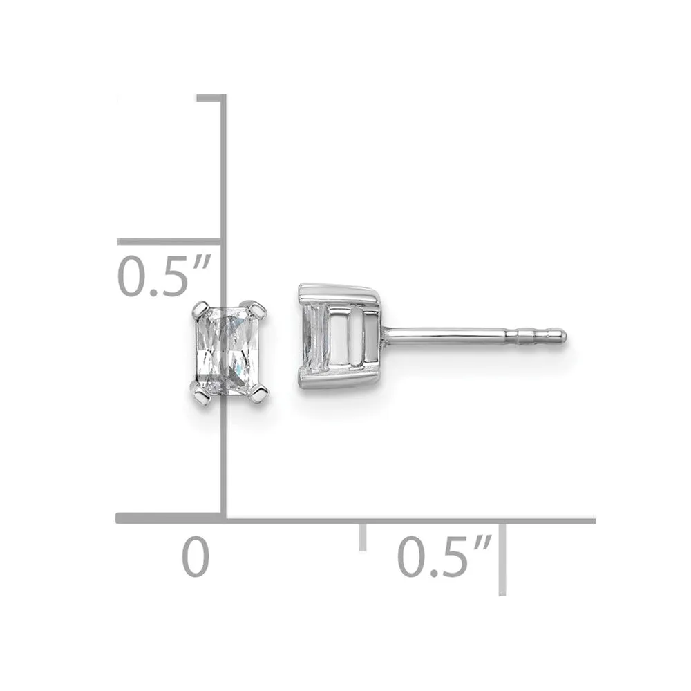 14k Gold 1/2 ct Radiant Lab Grown Diamond Stud Earrings VS Clarity, D-E Color