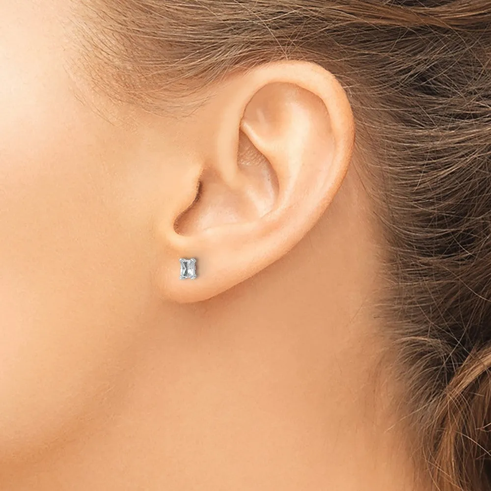 14k Gold 1/2 ct Radiant Lab Grown Diamond Stud Earrings VS Clarity, D-E Color