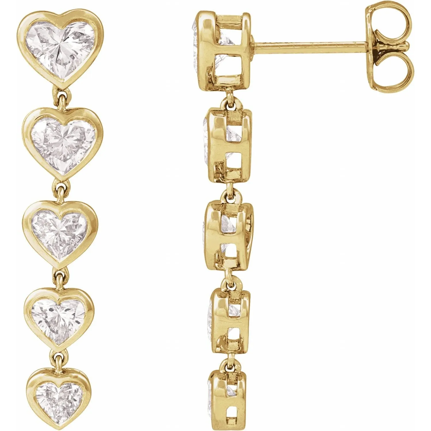 14K Gold 2 3/4ct Lab-Grown Diamond Earrings Clarity SI, Color G-H