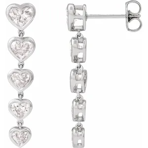 14K Gold 2 3/4ct Lab-Grown Diamond Earrings Clarity SI, Color G-H