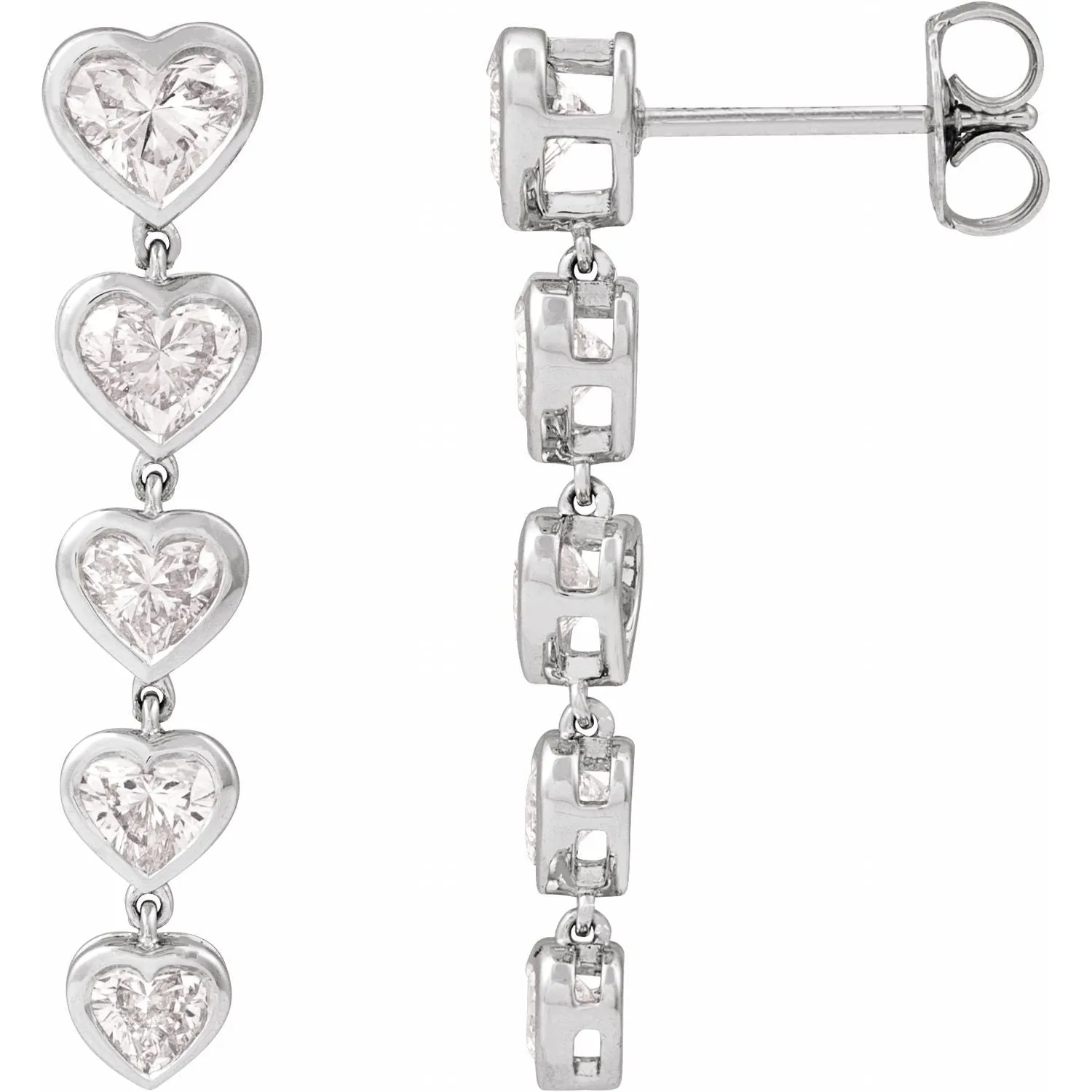 14K Gold 2 3/4ct Lab-Grown Diamond Earrings Clarity SI, Color G-H