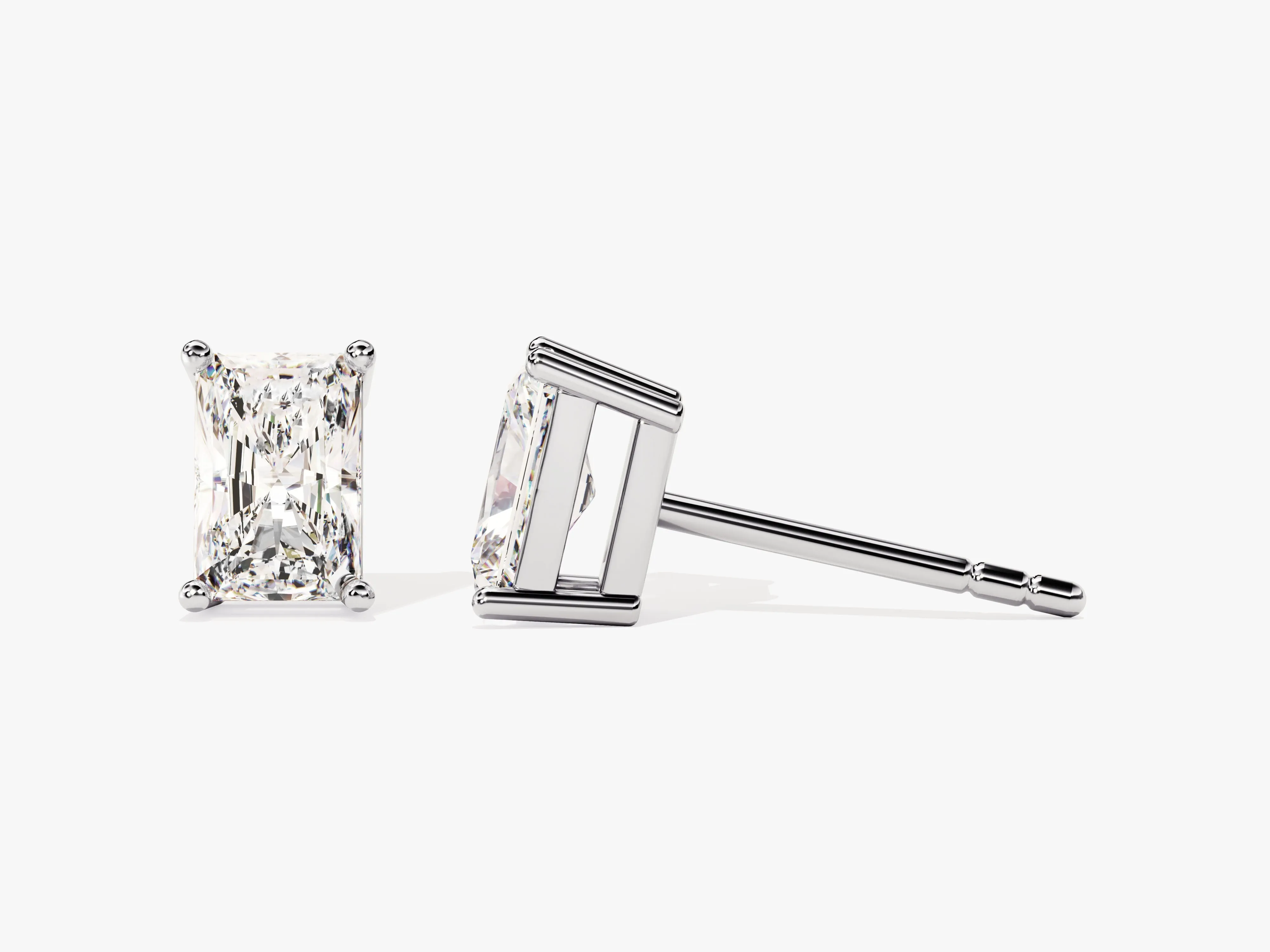 14k Gold Radiant Cut Moissanite Stud Earrings (1.00 ct tw)