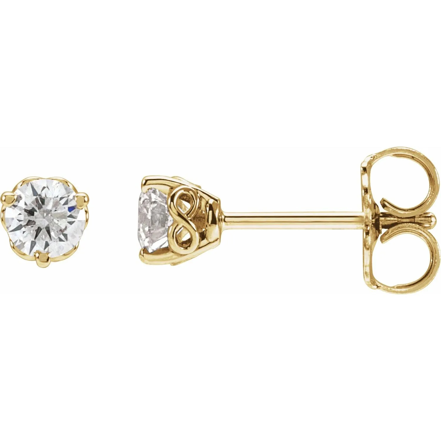 14k Gold Round 1/3ct Lab-Grown Diamond Infinity Earrings Clarity SI, Color G-H