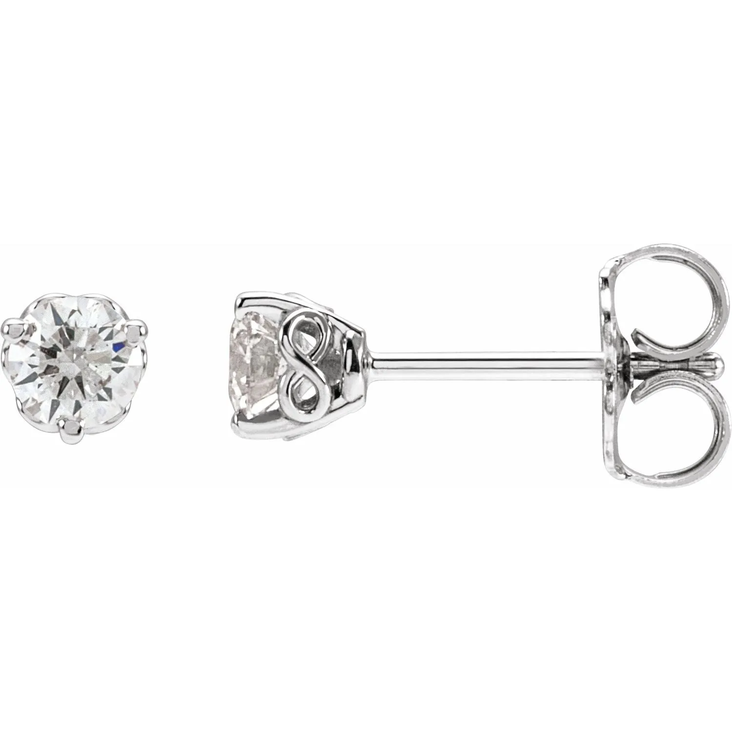 14k Gold Round 1/3ct Lab-Grown Diamond Infinity Earrings Clarity SI, Color G-H