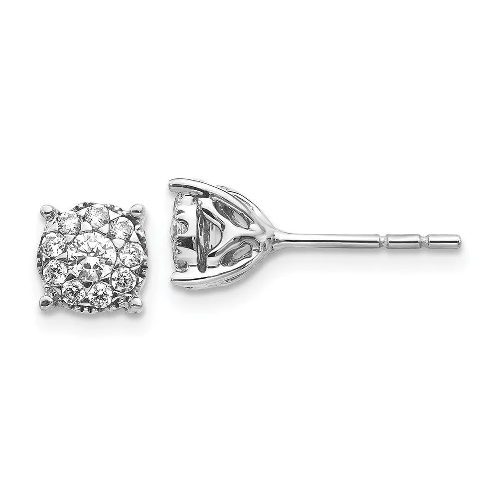 14K White Gold 1/2 ct Lab Grown Diamond Stud Earrings VS Clarity, G-H Color