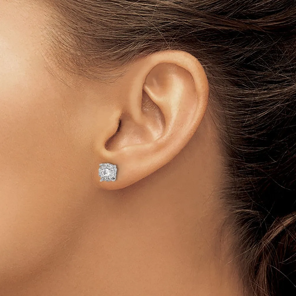14K White Gold 1/2 ct Lab Grown Diamond Stud Earrings VS Clarity, G-H Color