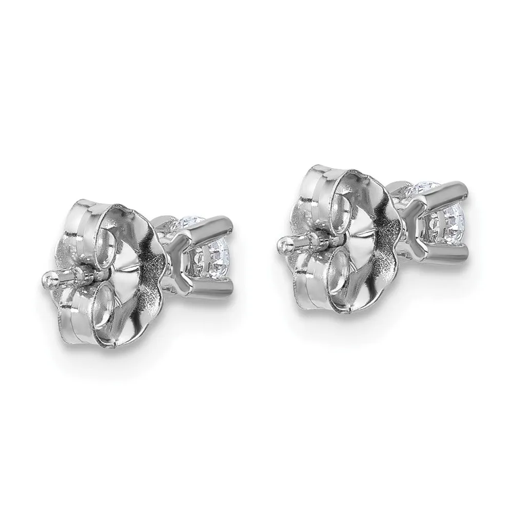 14k White Gold 1/4 ct Round Lab Grown Diamond Stud Earrings VS Clarity, G-H Color