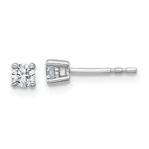 14k White Gold 1/4 ct Round Lab Grown Diamond Stud Earrings VS Clarity, G-H Color