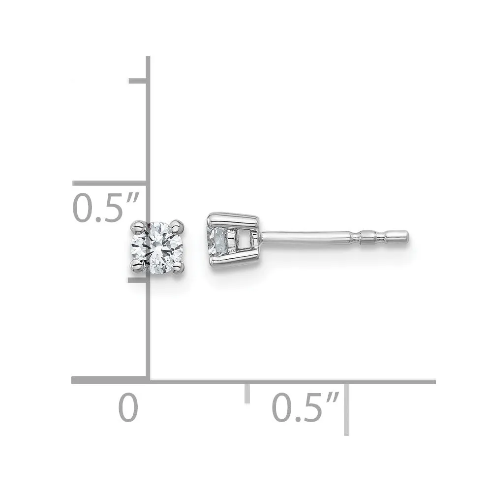 14k White Gold 1/4 ct Round Lab Grown Diamond Stud Earrings VS Clarity, G-H Color