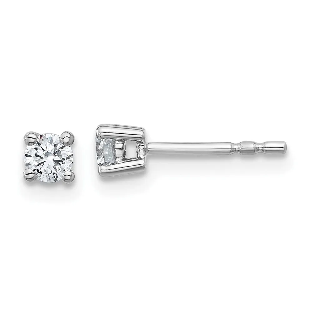 14k White Gold 1/4 ct Round Lab Grown Diamond Stud Earrings VS Clarity, G-H Color