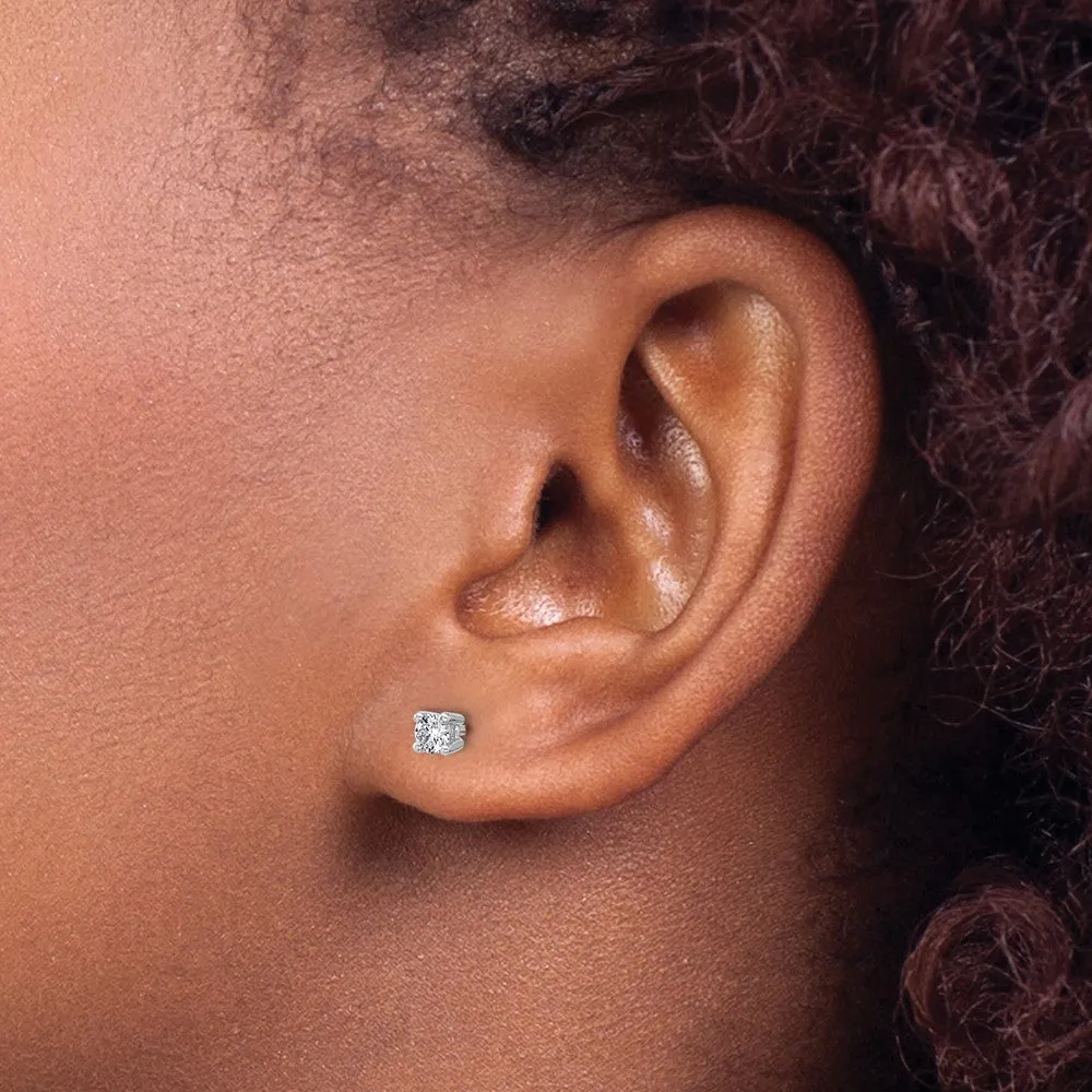 14k White Gold 1/4 ct Round Lab Grown Diamond Stud Earrings VS Clarity, G-H Color