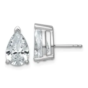 14k White Gold 5 ct Pear Lab Grown Diamond Stud Earrings VS Clarity, G-H Color