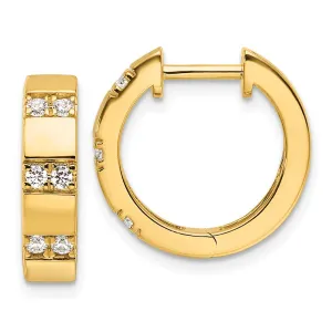 14k Yellow Gold 1/3 ct Lab Grown Diamond Hinged Hoop Earrings VS Clarity, G-H Color
