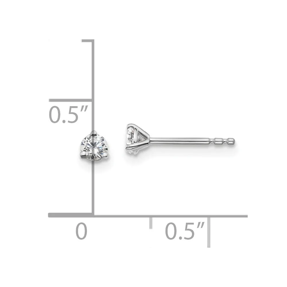 14k Yellow Gold 1/5 ct Round Lab Grown Diamond Stud Earrings VS Clarity, D-E Color