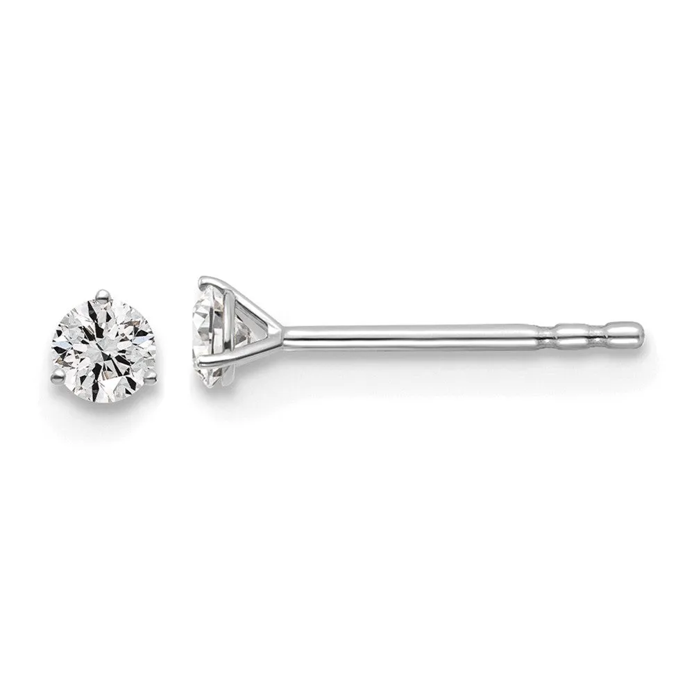 14k Yellow Gold 1/7 ct Round Lab Grown Diamond Stud Earrings VS Clarity, D-E Color