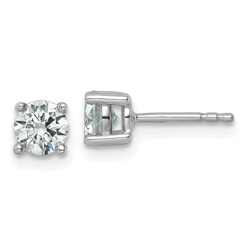 14k Yellow Gold 7/8 ct Round Lab Grown Diamond Stud Earrings VS Clarity, G-H Color