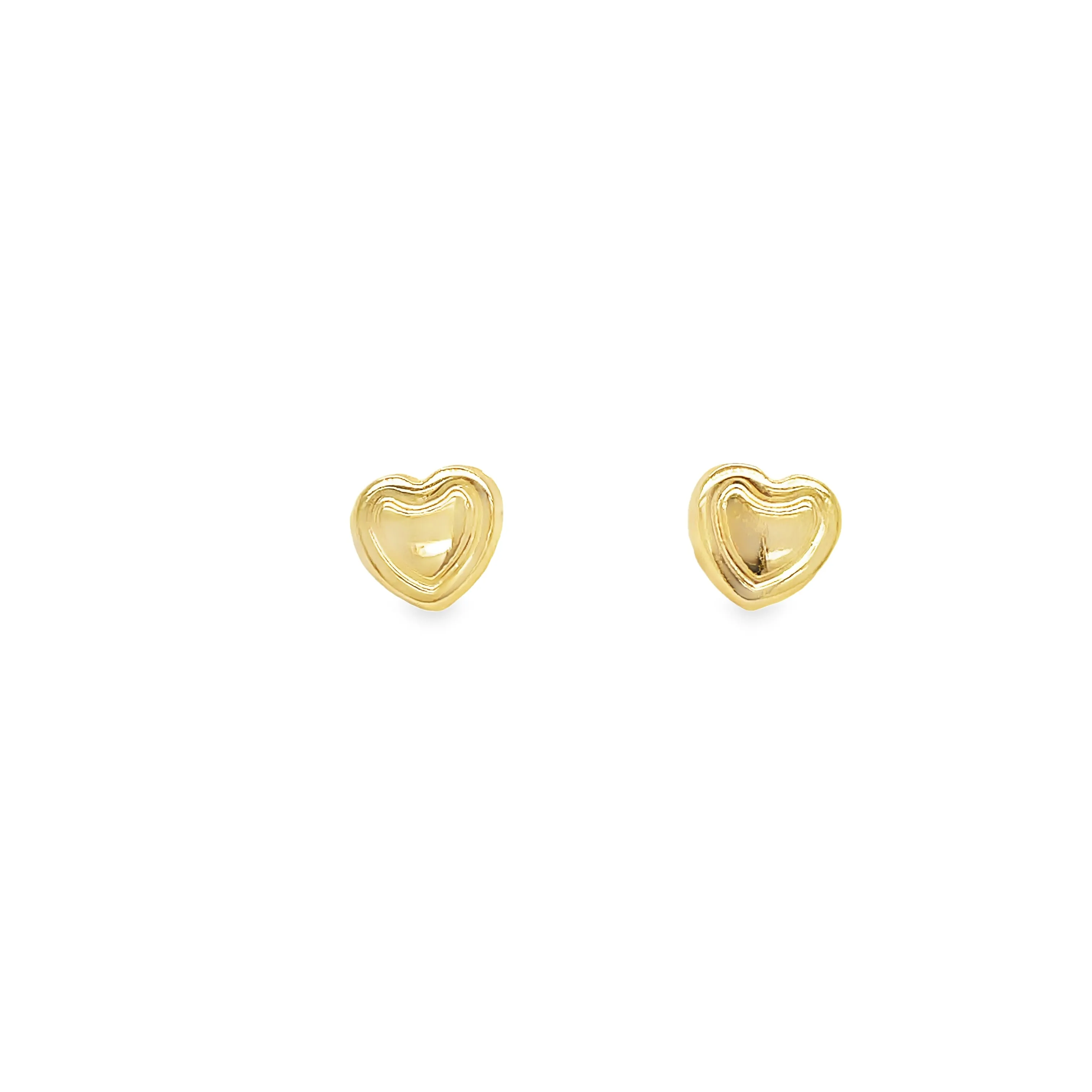 14K Yellow Gold Heart Shape Baby Earrings