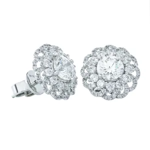 18ct White Gold 2.05ct Diamond Cluster Studs