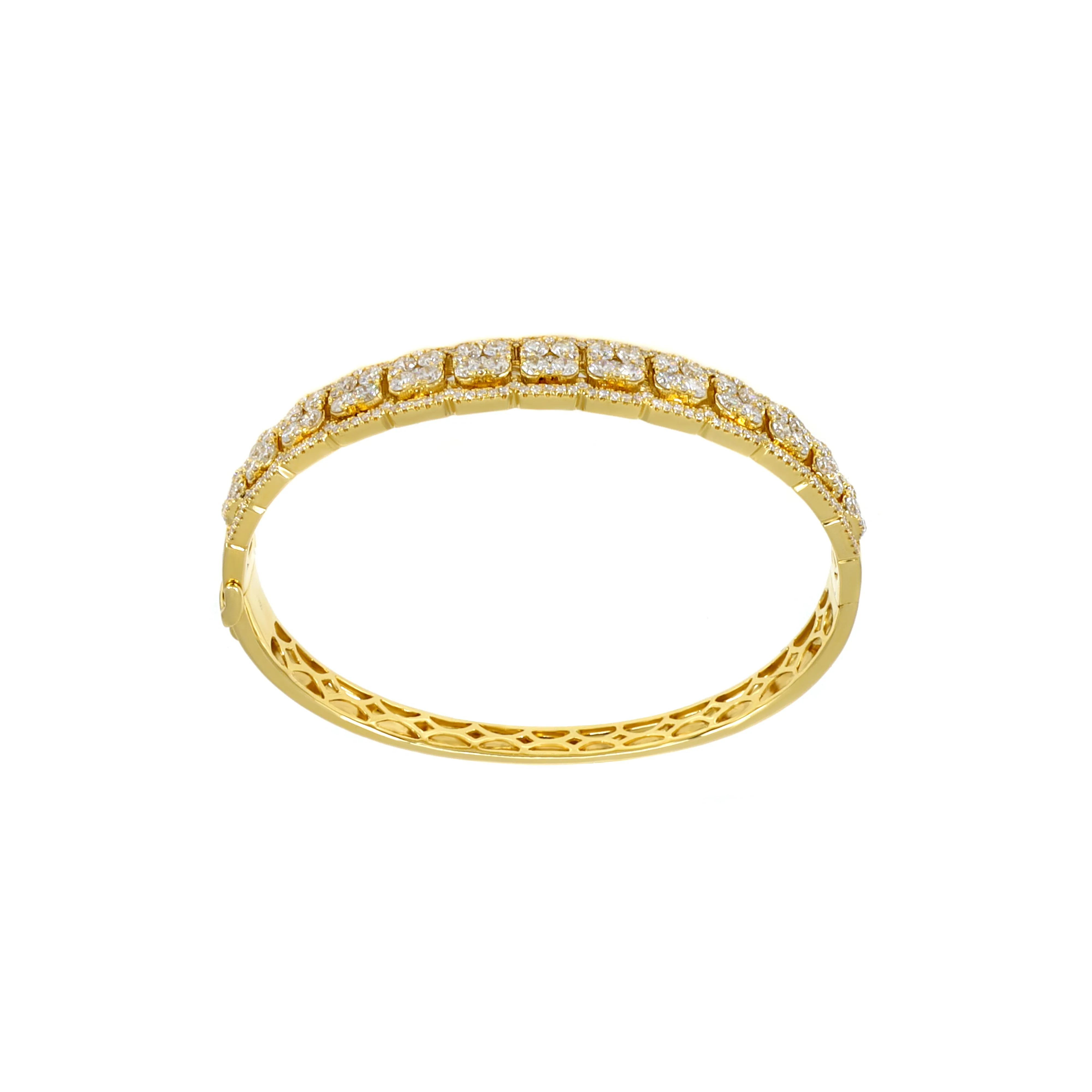 18K Yellow Gold Tdw. 3.85ct Diamond Bangle - 20738068