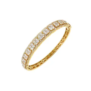 18K Yellow Gold Tdw. 3.85ct Diamond Bangle - 20738068