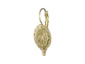 1928 Jewelry Baroque Insignia Oval Drop Earrings