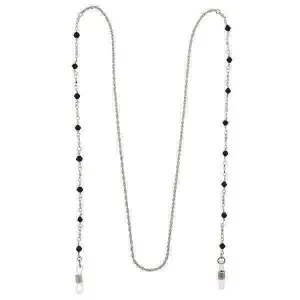 1928 Jewelry Multi Black Bead Eyeglass Holder Chain Necklace 32"