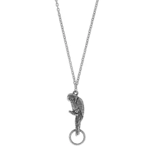 1928 Jewelry Parrot Badge & Eyeglass Holder Chain Necklace 28"