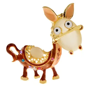 2 Colors Available Opal Donkey Pin Brooches For Women
