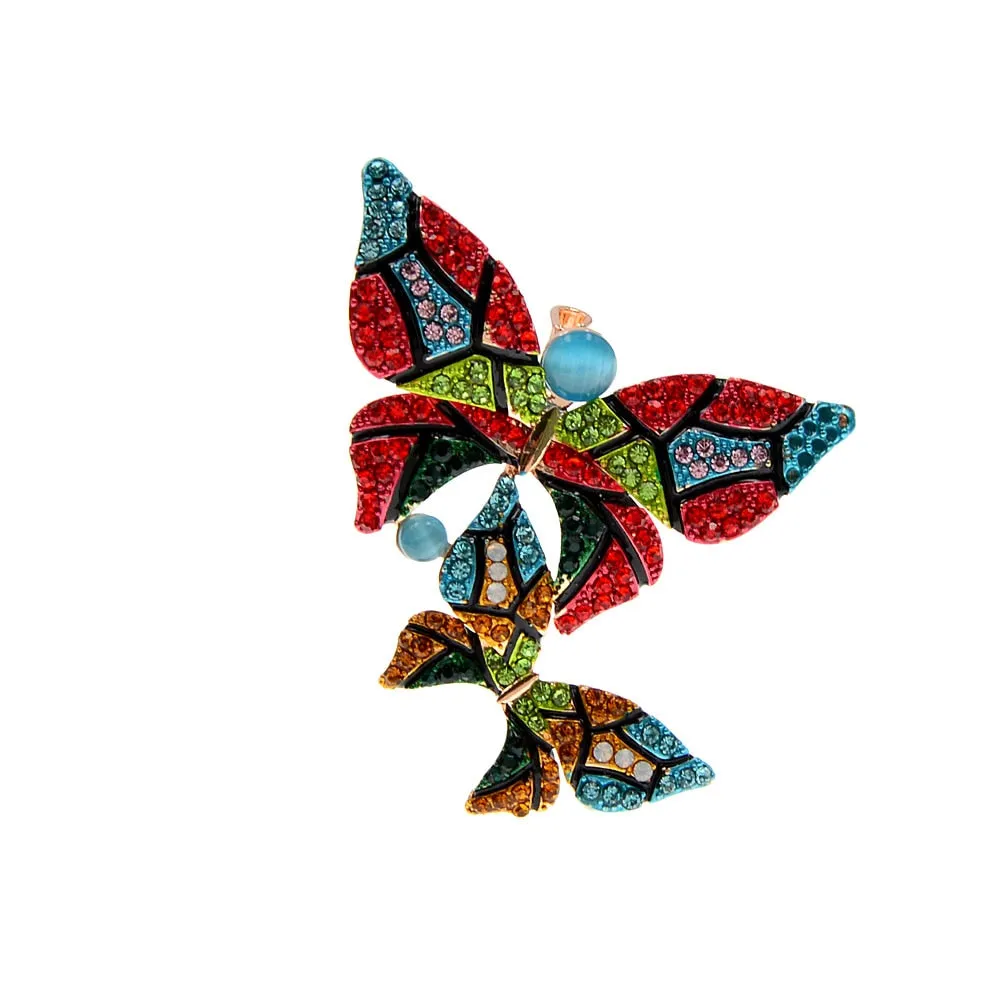 2 Colors Available Rhinestone Butterfly Pin Brooches For Women