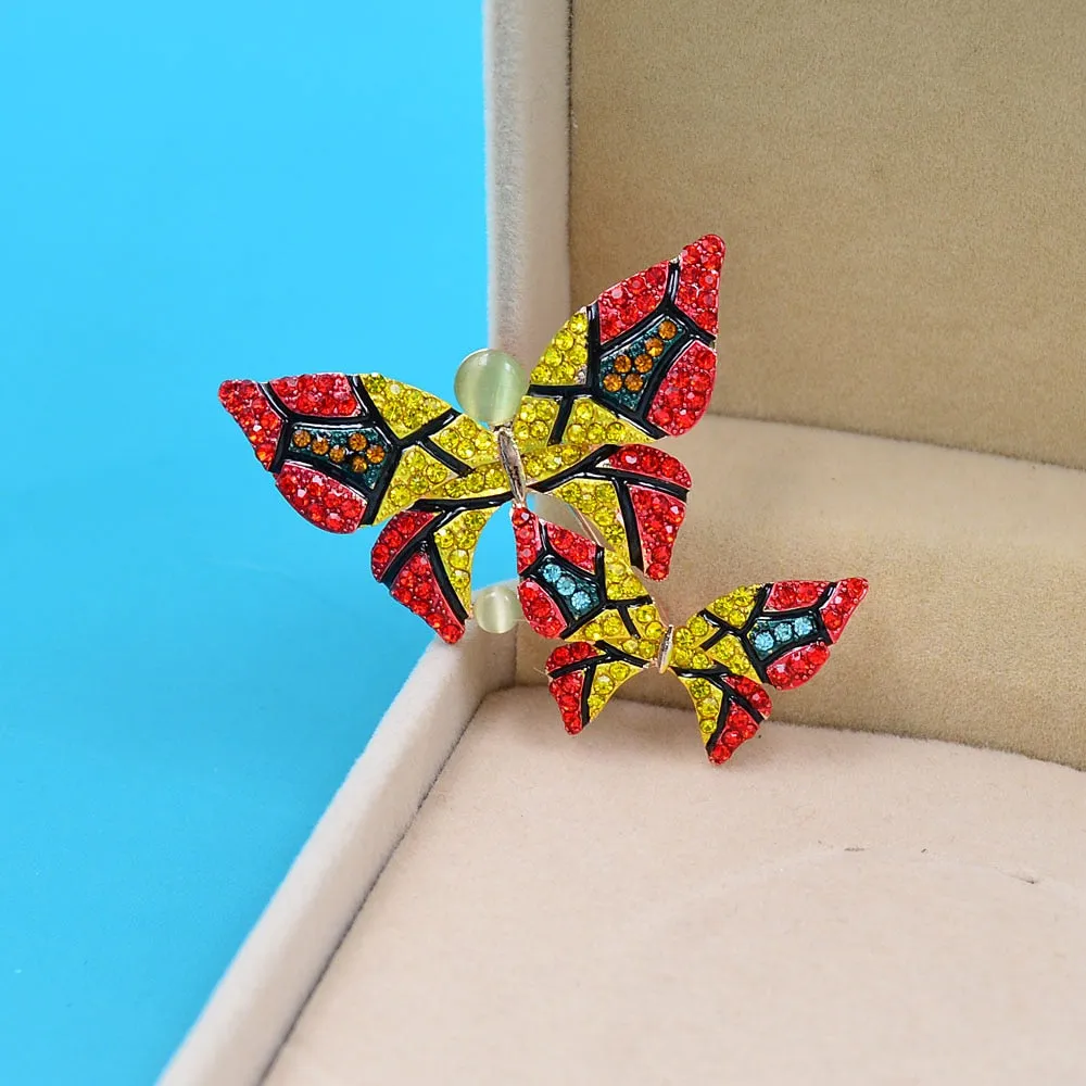 2 Colors Available Rhinestone Butterfly Pin Brooches For Women