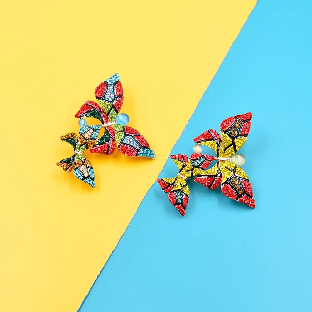 2 Colors Available Rhinestone Butterfly Pin Brooches For Women