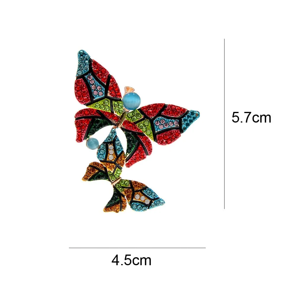 2 Colors Available Rhinestone Butterfly Pin Brooches For Women