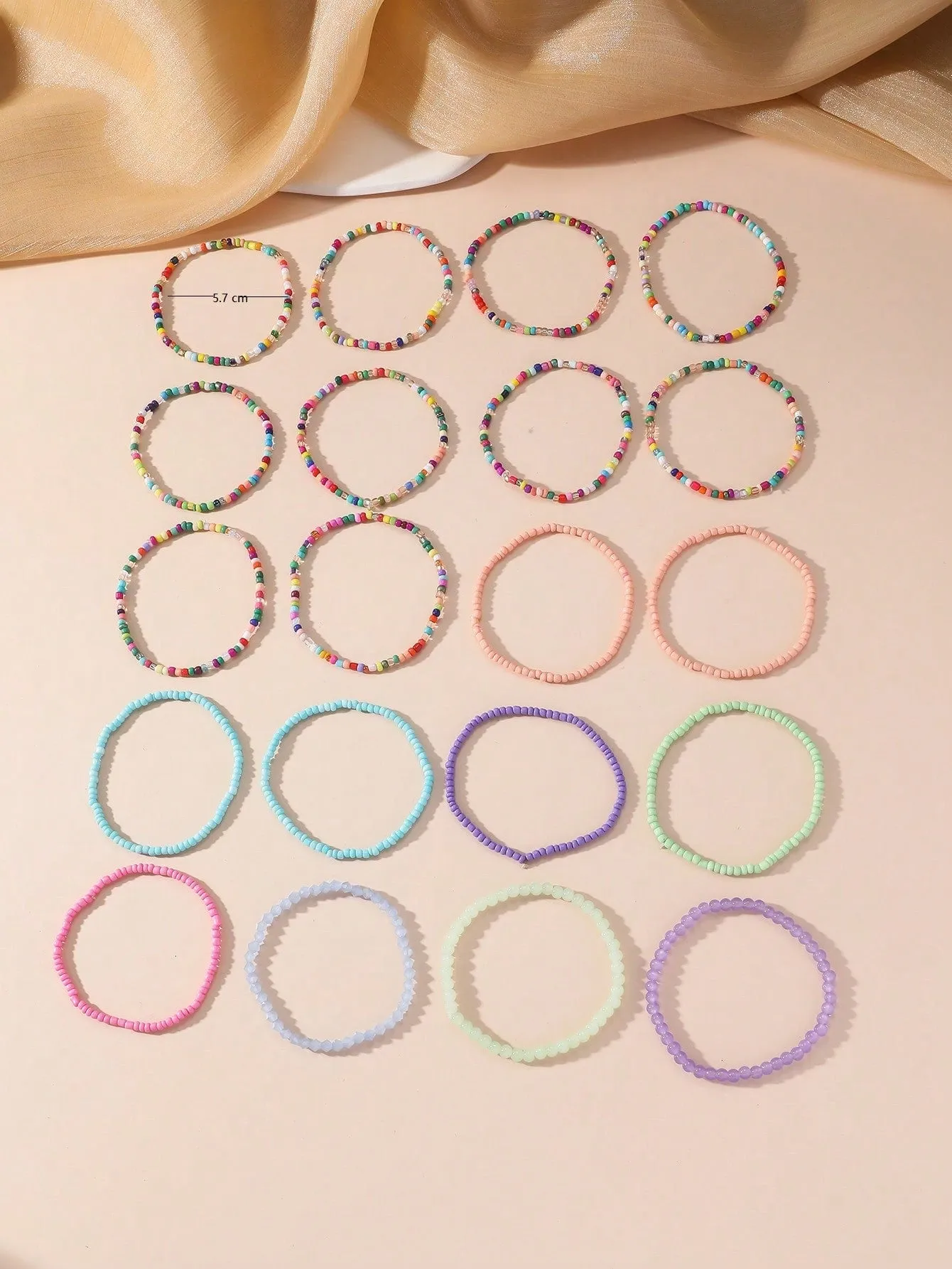 20pcs Bohemian Style Multicolor Rice Beads Artificial Crystal Glass Beaded