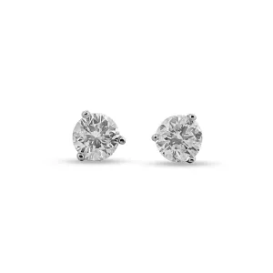 2.24ctw Round Brilliant Natural Diamond Stud Earrings in 14k White Gold