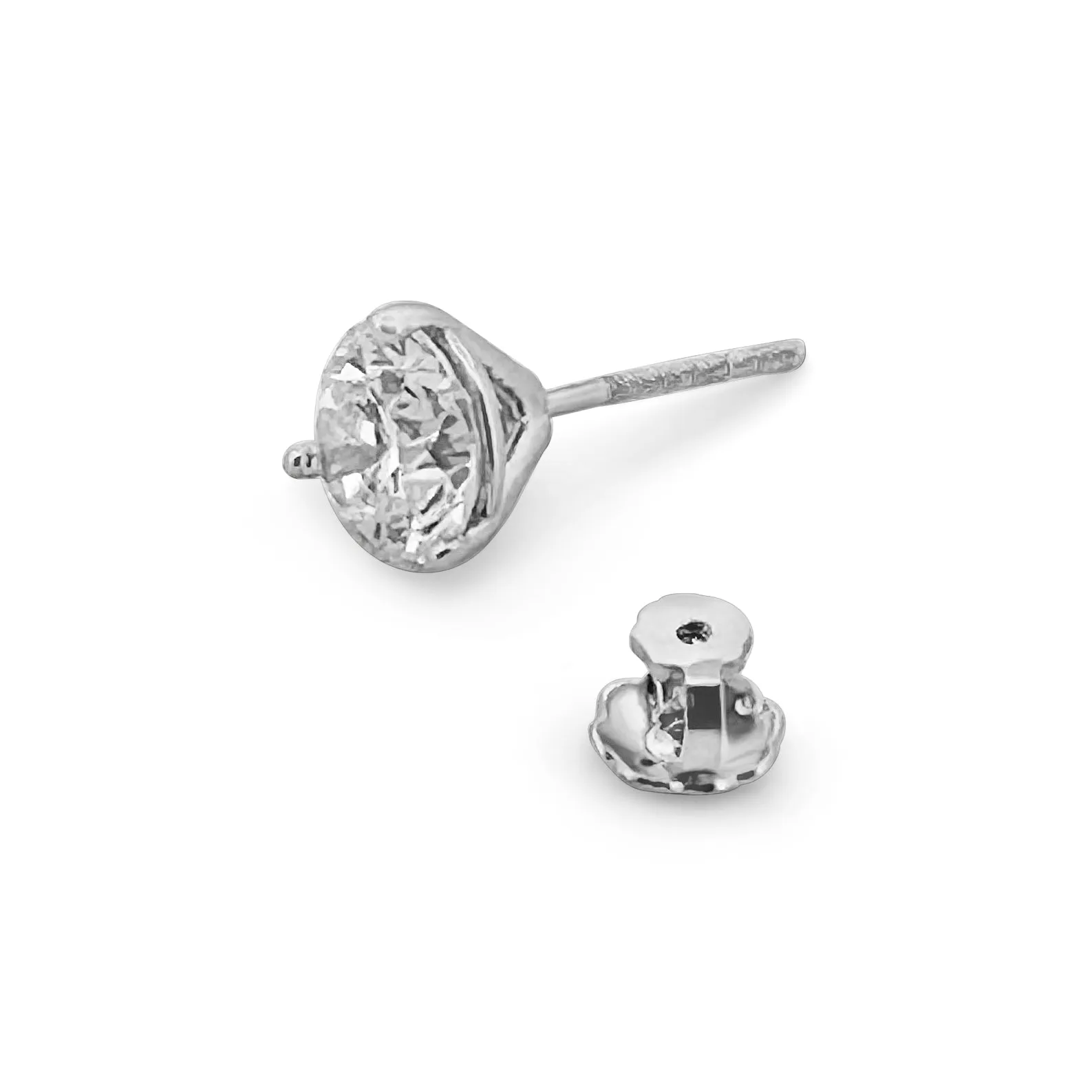2.24ctw Round Brilliant Natural Diamond Stud Earrings in 14k White Gold
