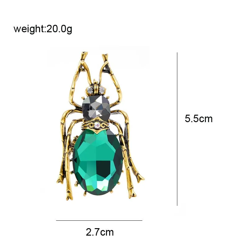 3 Colors Available Crystal Large Beetle Brooches for Women
